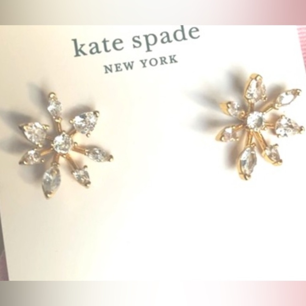 kate spade snowflake stud earrings goldtone NWT authentic‎